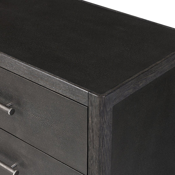 Bucco 6 Drawer Dresser - Black Faux Shagreen