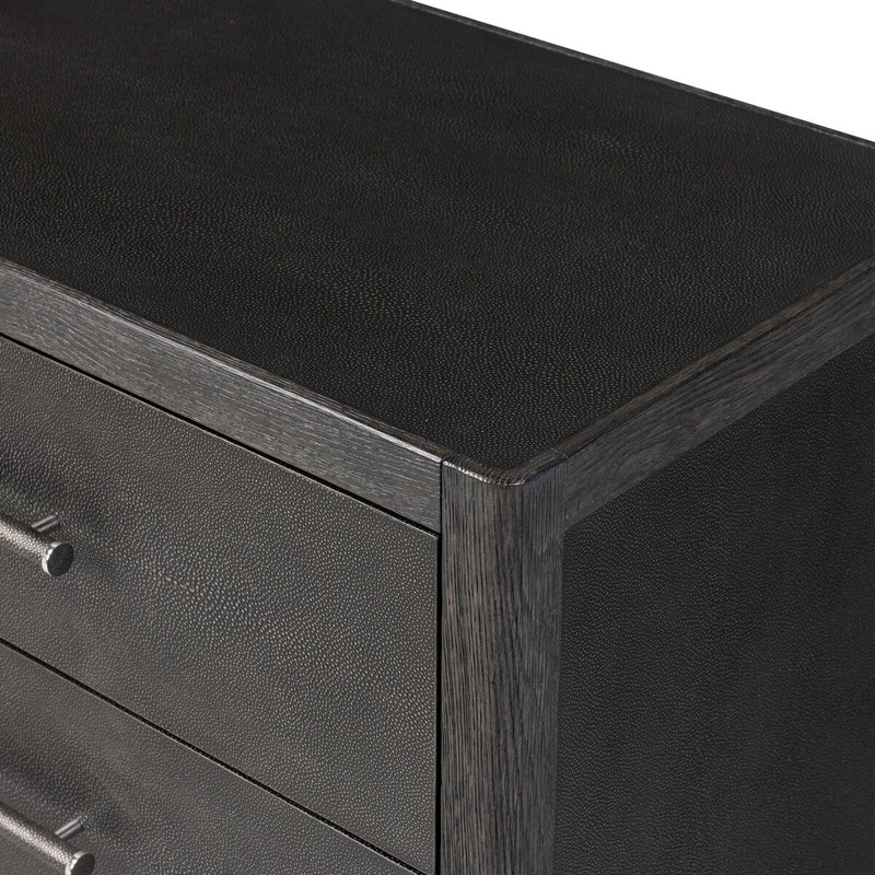 Bucco 6 Drawer Dresser - Black Faux Shagreen