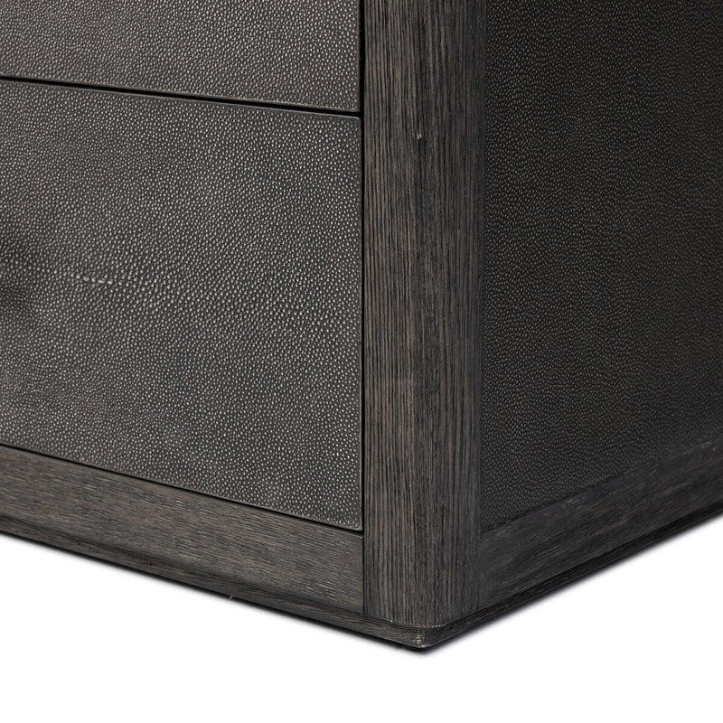 Bucco 6 Drawer Dresser - Black Faux Shagreen