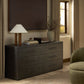 Bucco 6 Drawer Dresser - Black Faux Shagreen