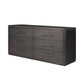 Bucco 6 Drawer Dresser - Black Faux Shagreen