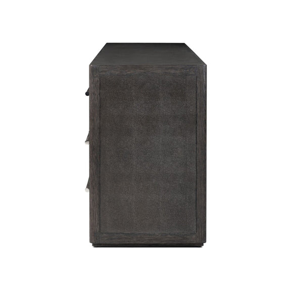 Bucco 6 Drawer Dresser - Black Faux Shagreen