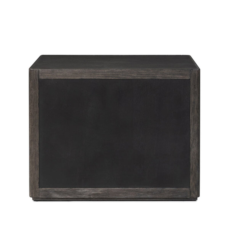 Bucco Nightstand - Black Faux Shagreen