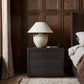Bucco Nightstand - Black Faux Shagreen