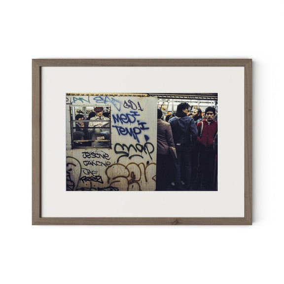 New York City Subway by Barbara Alper - Rustic Walnut