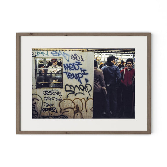 New York City Subway by Barbara Alper - Rustic Walnut