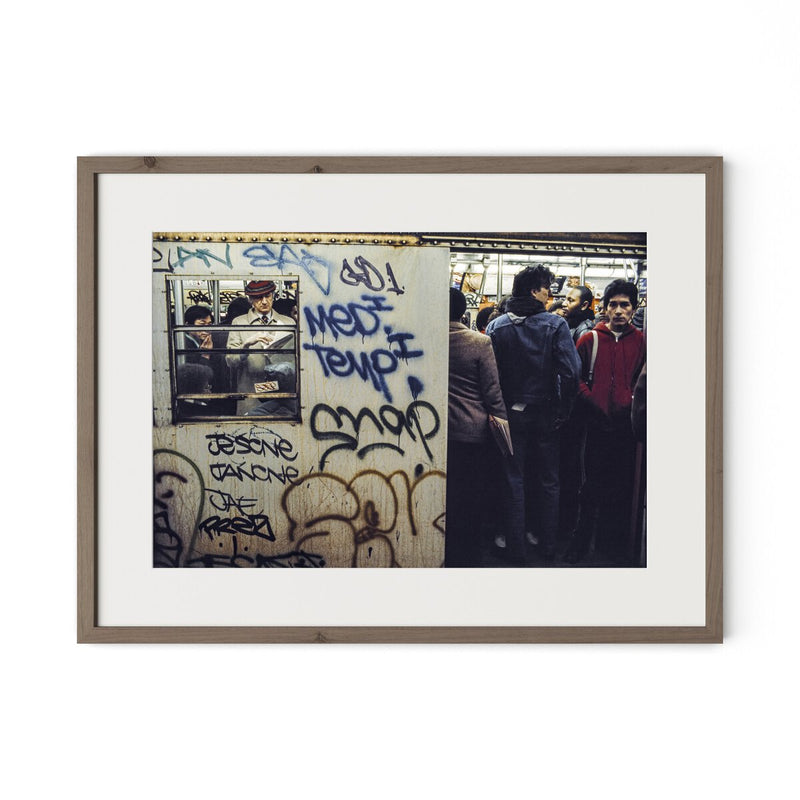 New York City Subway by Barbara Alper - Rustic Walnut