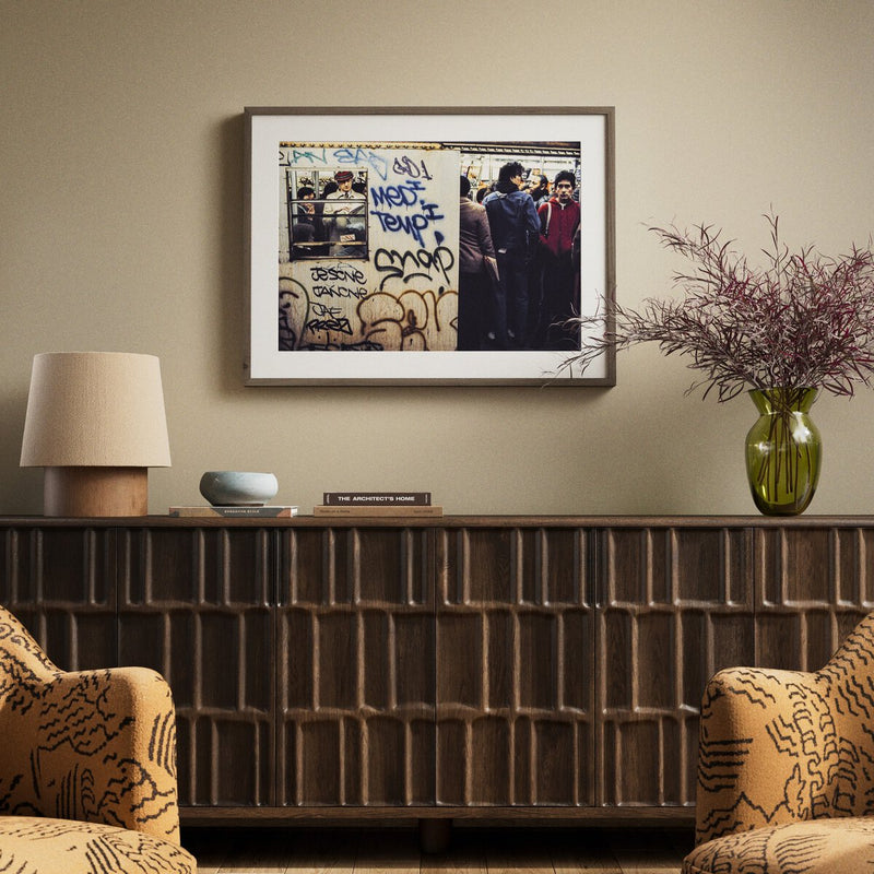 New York City Subway by Barbara Alper - Rustic Walnut