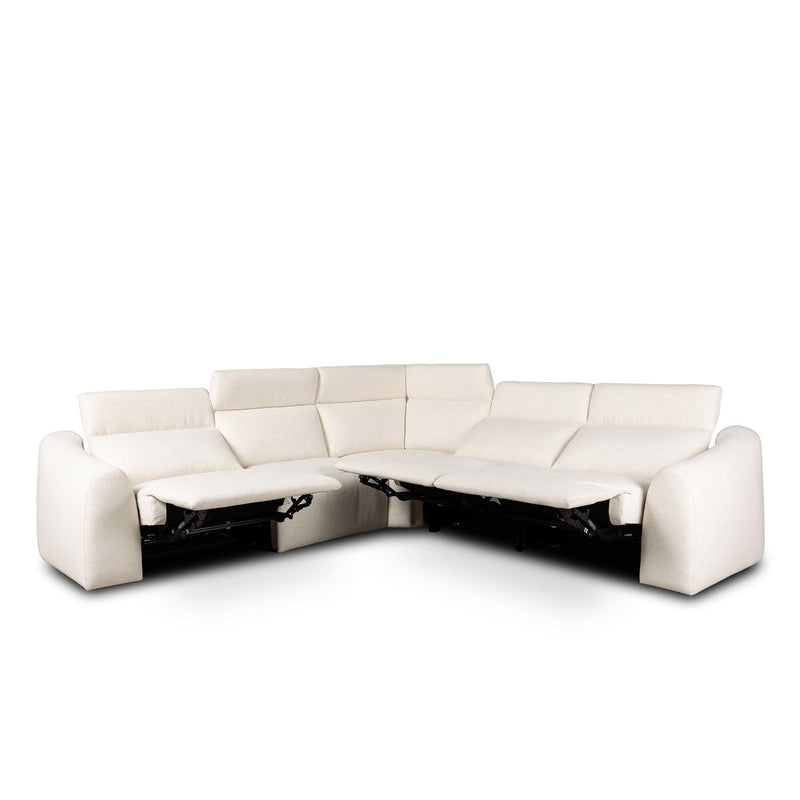 Alondra Power Recliner 5-Piece Sectional - Crypton Nomad Snow
