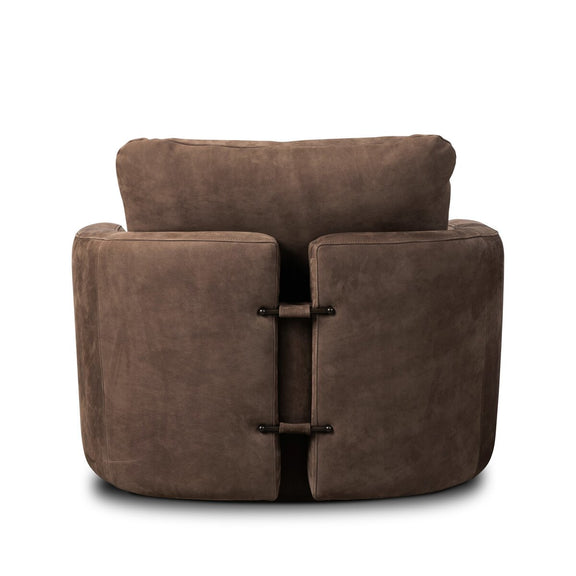 Lanvien Swivel Chair - Nubuck Cigar