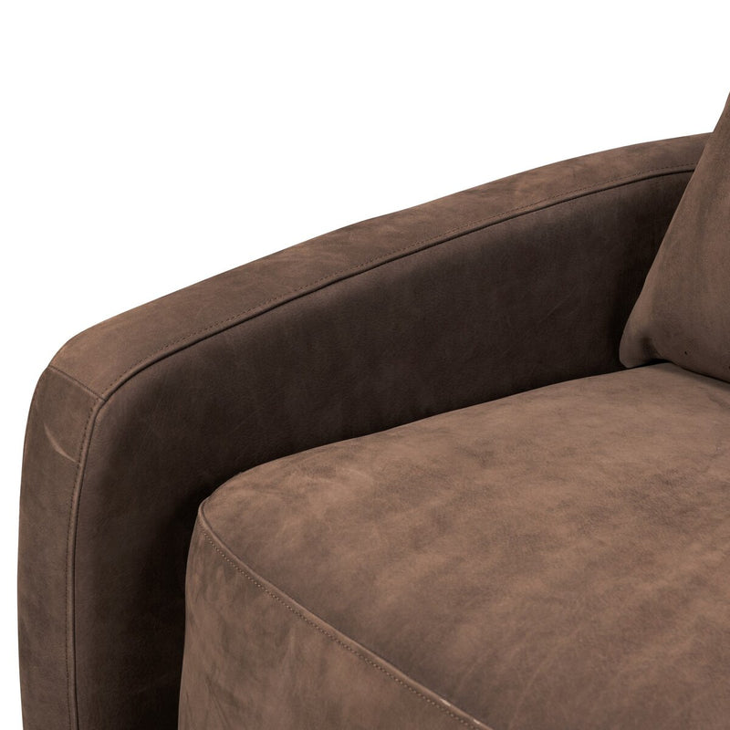 Lanvien Swivel Chair - Nubuck Cigar