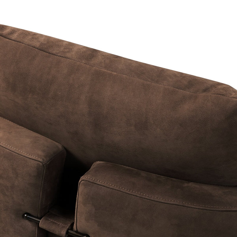 Lanvien Swivel Chair - Nubuck Cigar