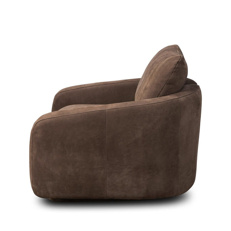Lanvien Swivel Chair - Nubuck Cigar