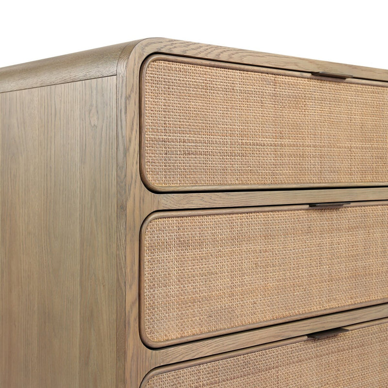 Maia 6 Drawer Dresser - Dusty Brown Cane