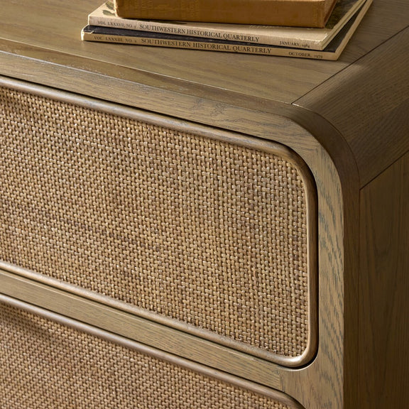 Maia 6 Drawer Dresser - Dusty Brown Cane
