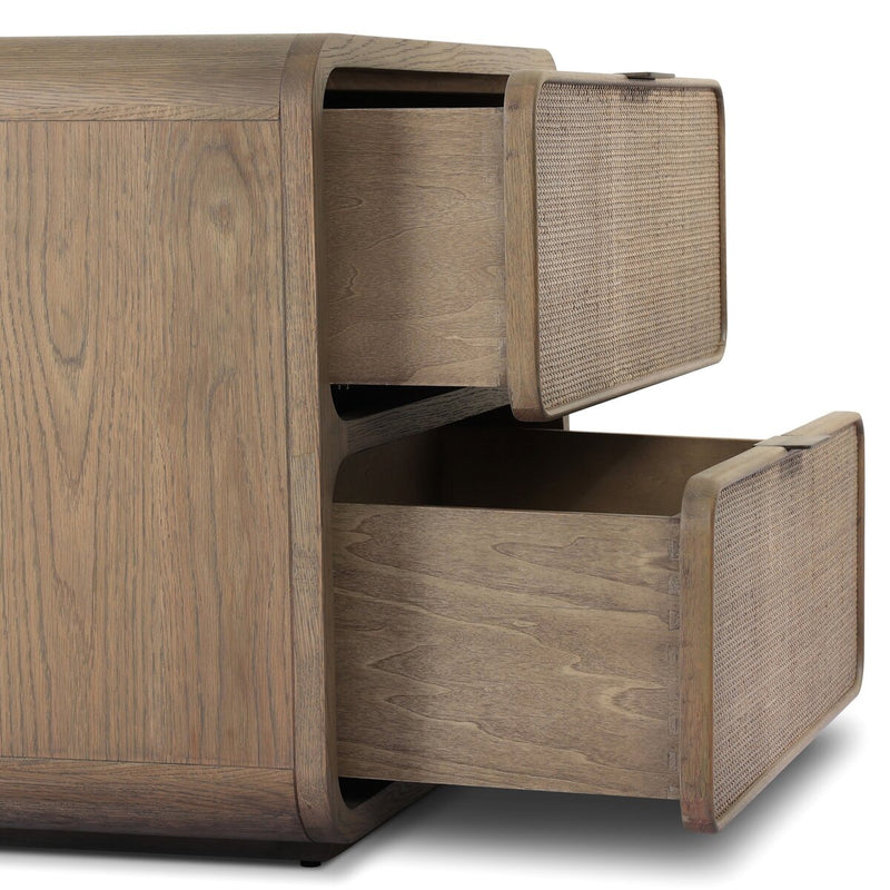 Maia Nightstand - Dusty Brown Oak Veneer