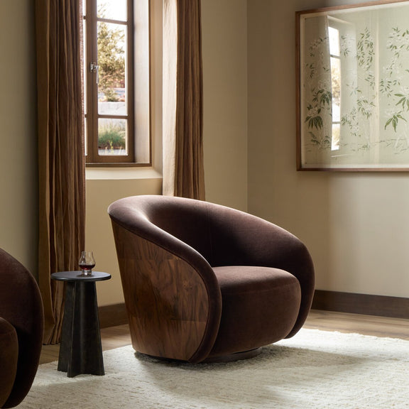 Rainey Swivel Chair - Monte Chocolate