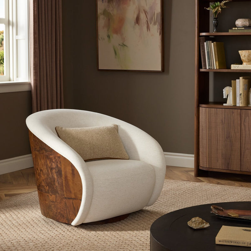 Rainey Swivel Chair - Crypton Nomad Snow