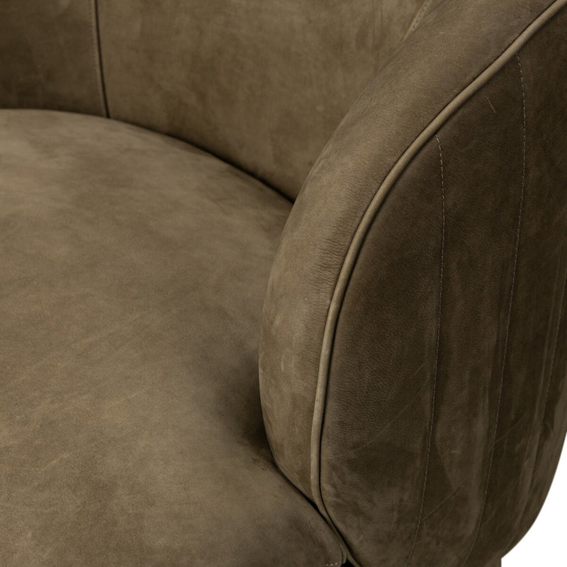 Valentine Swivel Chair - Nubuck Olive