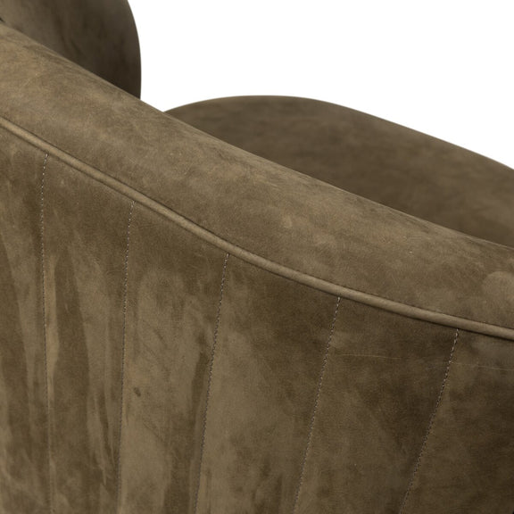 Valentine Swivel Chair - Nubuck Olive