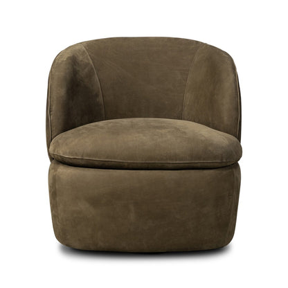 Valentine Swivel Chair - Nubuck Olive