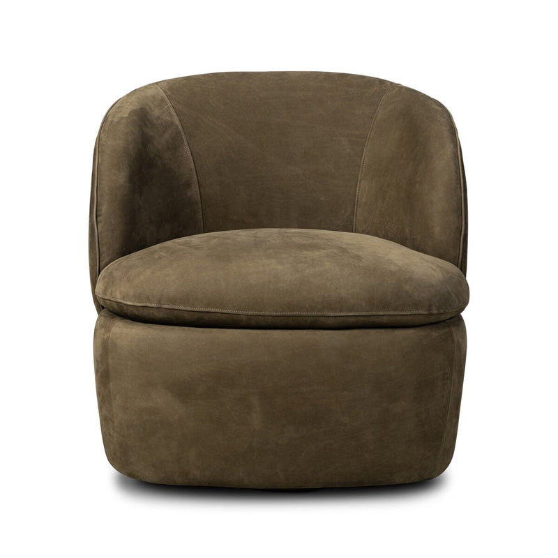 Valentine Swivel Chair - Nubuck Olive