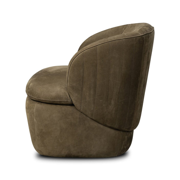 Valentine Swivel Chair - Nubuck Olive