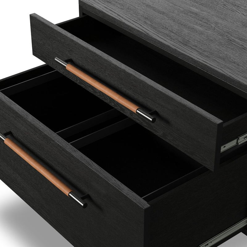 Rosedale Wide Filing Cabinet - Ebony Oak Veneer