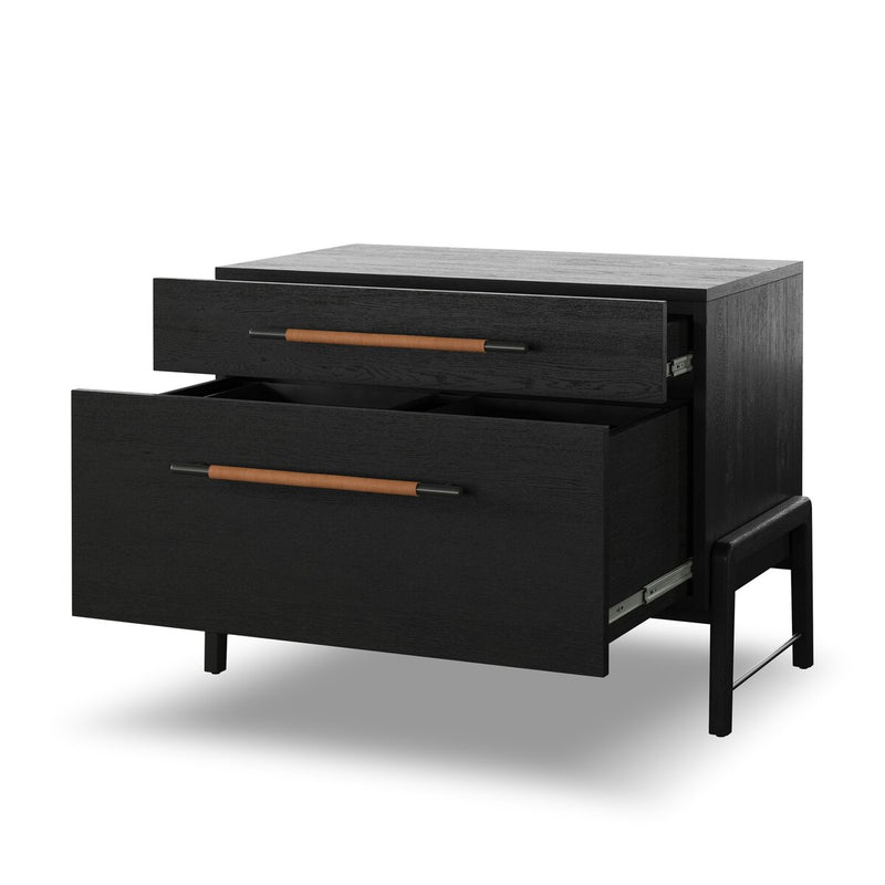 Rosedale Wide Filing Cabinet - Ebony Oak Veneer