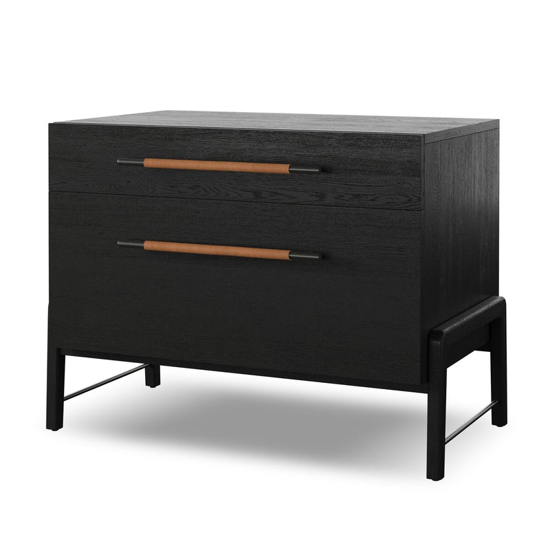 Rosedale Wide Filing Cabinet - Ebony Oak Veneer