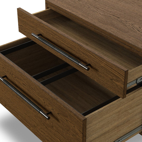 Rosedale Wide Filing Cabinet - Amber Oak Veneer