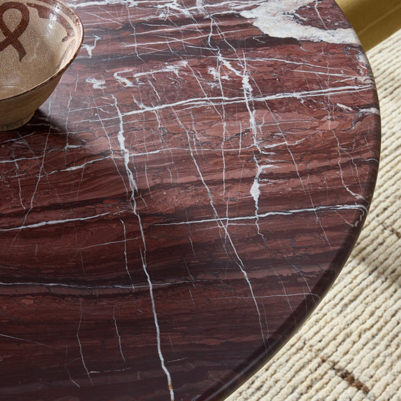 Lucy Round Marble Dining Table-48" - Merlot Marble
