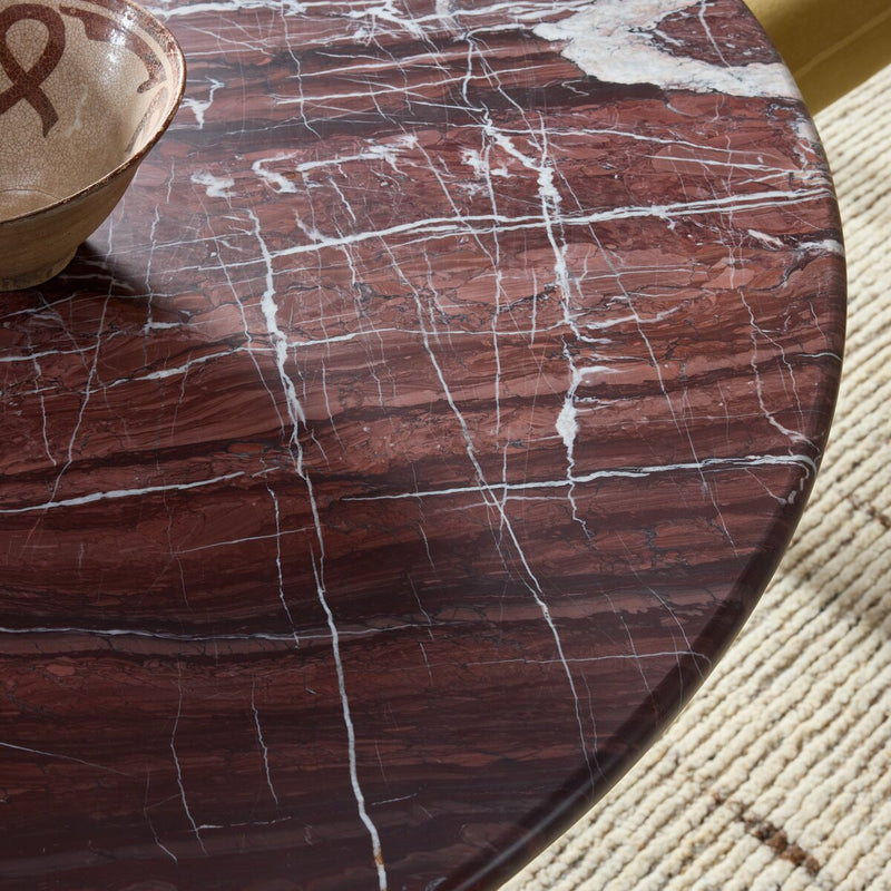 Lucy Round Marble Dining Table-48" - Merlot Marble