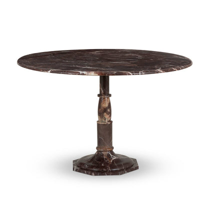 Lucy Round Marble Dining Table-48" - Merlot Marble