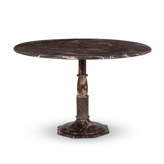 Lucy Round Marble Dining Table-48" - Merlot Marble