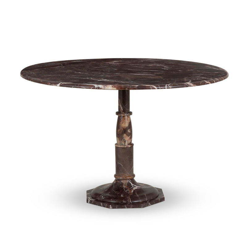 Lucy Round Marble Dining Table-48" - Merlot Marble