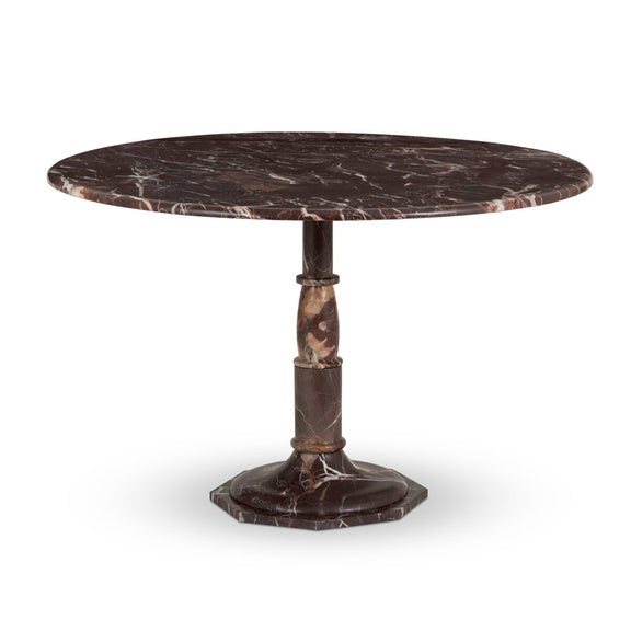 Lucy Round Marble Dining Table-48" - Merlot Marble