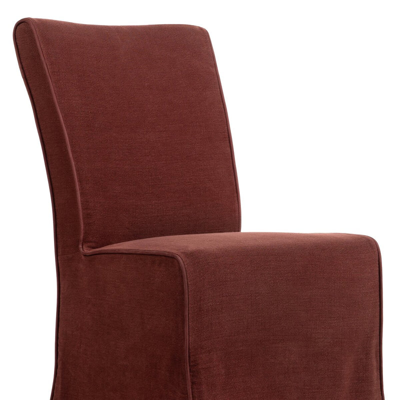 Vista Two Tone Slipcovered Dining Chair - Broadway Bordeaux