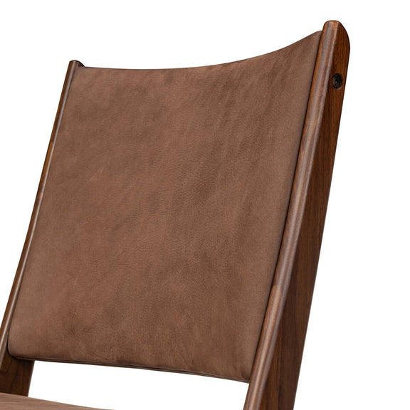 Bina Leather Dining Chair - Nubuck Tobacco