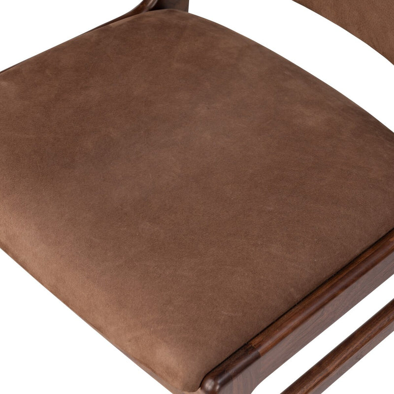 Bina Leather Dining Chair - Nubuck Tobacco