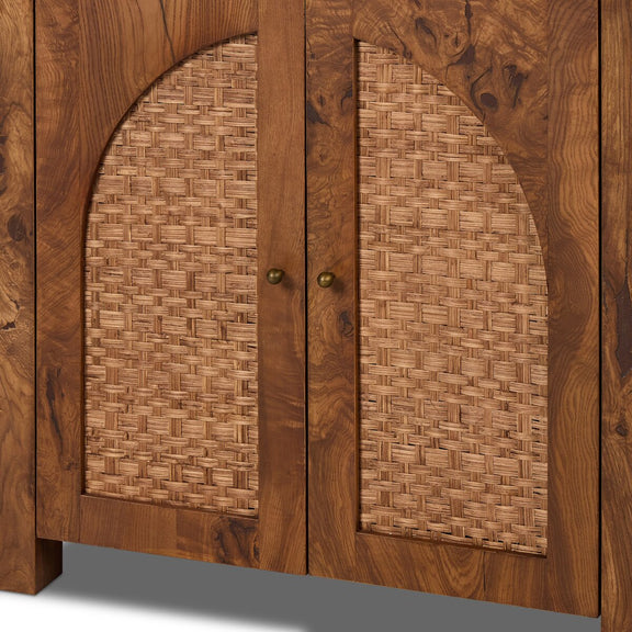 Tilda 6 Door Burl Sideboard - Warm Aged Ash