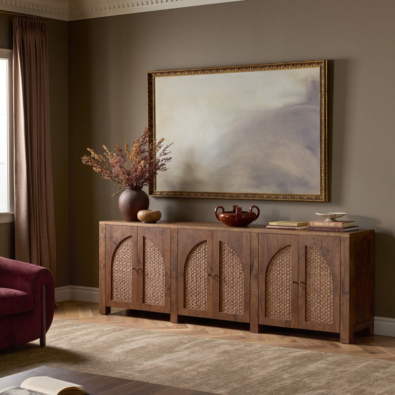 Tilda 6 Door Burl Sideboard - Warm Aged Ash