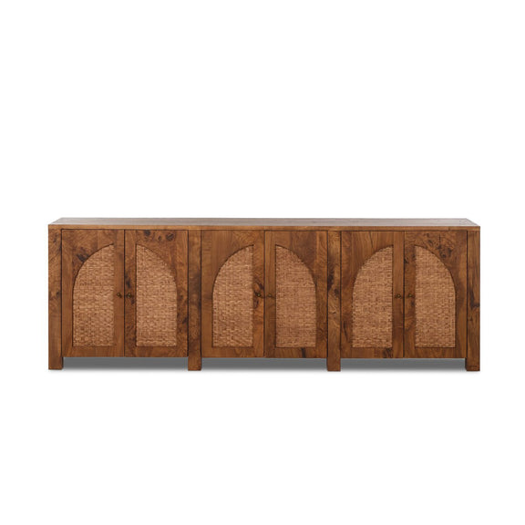 Tilda 6 Door Burl Sideboard - Warm Aged Ash