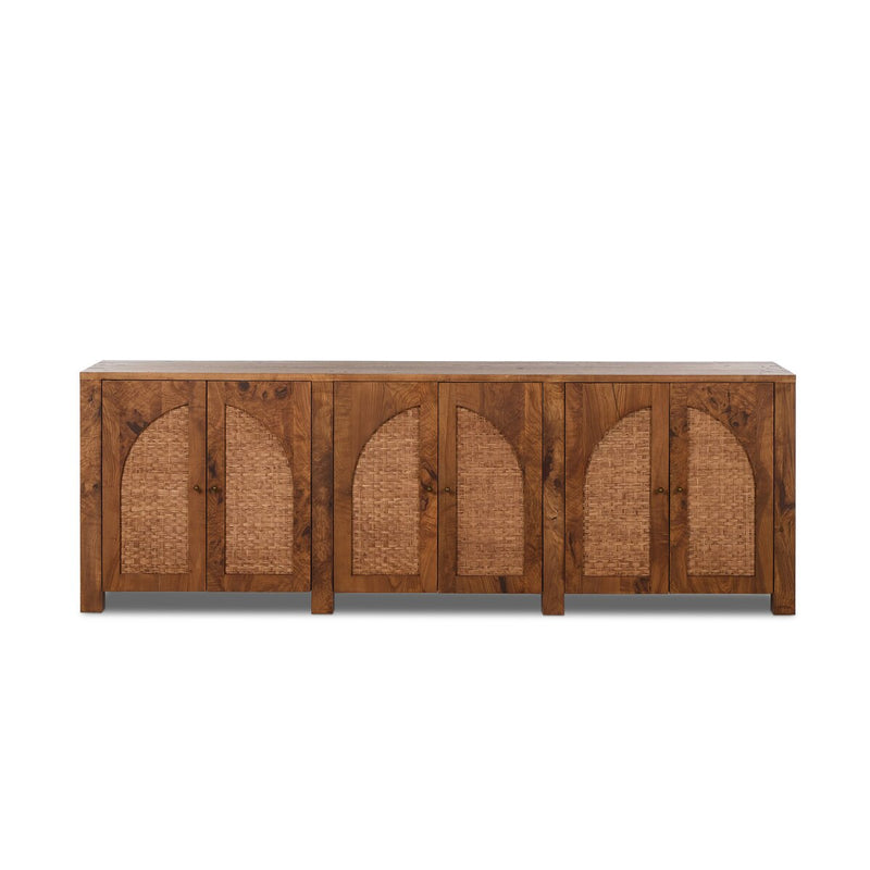Tilda 6 Door Burl Sideboard - Warm Aged Ash