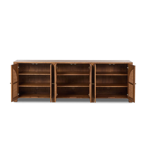 Tilda 6 Door Burl Sideboard - Warm Aged Ash