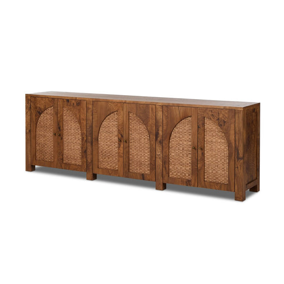 Tilda 6 Door Burl Sideboard - Warm Aged Ash