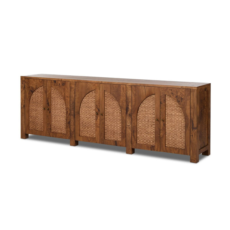 Tilda 6 Door Burl Sideboard - Warm Aged Ash