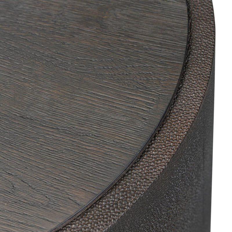 Crosby Shagreen Side Table - Black Oak