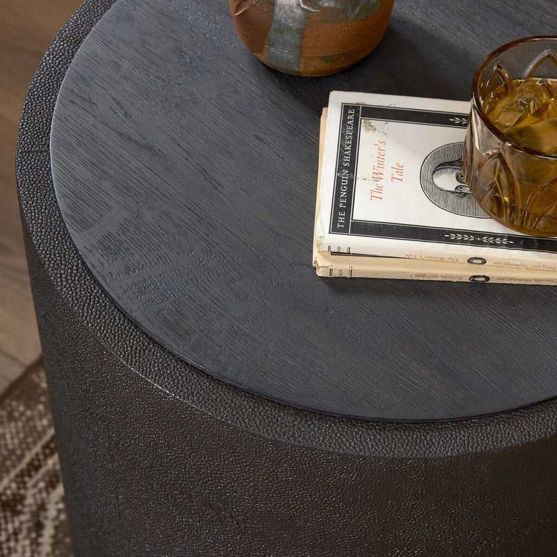 Crosby Shagreen Side Table - Black Oak