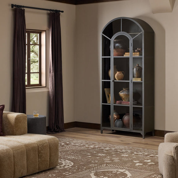 Belmont Leather Cabinet - Dulane Moss